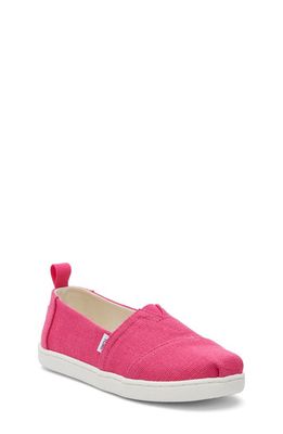 TOMS Kids' Alpargata Sneaker in Bright Pink