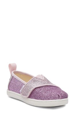 TOMS Kids' Glitter Alpargata Slip-On in Purple