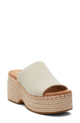 TOMS Lailam Espadrille Platform Slide Sandal in Natural