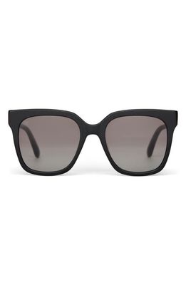 TOMS Natasha 53mm Polarized Square Sunglasses in Shiny Black/Grey Gradient