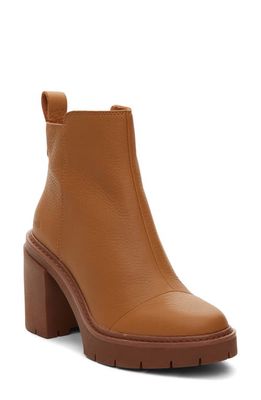 TOMS Rya Leather Bootie in Brown