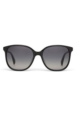 TOMS Sandela 55mm Polarized Round Sunglasses in Black/Grey Polar