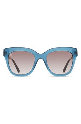 TOMS Sloane 53mm Cat Eye Sunglasses in Seafoam Tort/Grey Gradient