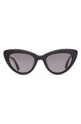 TOMS Willow 52mm Cat Eye Sunglasses in Shiny Black/Dark Grey
