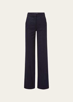 Tonelli Pinstripe Wide-Leg Pants