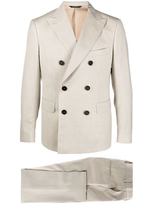 Tonello double-breasted suit - Neutrals