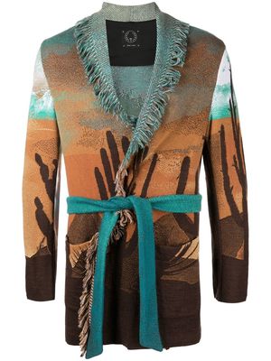 Tonello graphic-print belted jacket - Multicolour