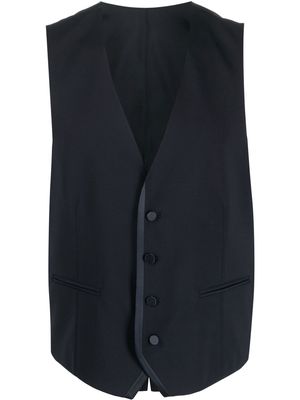 Tonello satin-trim tailored waistcoat - Blue
