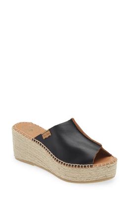 Toni Pons Ivonne Espadrille Platform Wedge Slide Sandal in Black