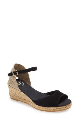 Toni Pons Llivia Wedge Sandal in Black Suede