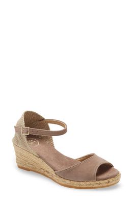 Toni Pons Llivia Wedge Sandal in Taupe Suede 