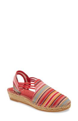Toni Pons Norma Wedge Espadrille Sandal in Red Canvas