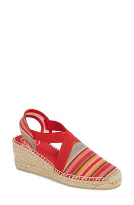 Toni Pons 'Tarbes' Espadrille Wedge Sandal in Red Fabric