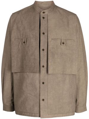 Toogood band-collar long-sleeve shirt - Brown