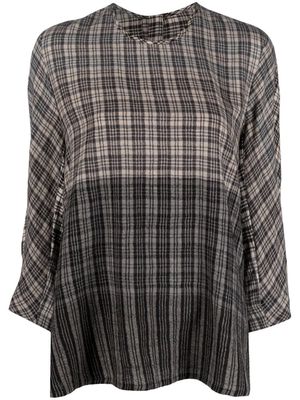 Toogood Cutter check-pattern blouse - Grey