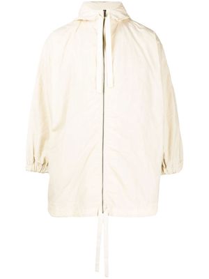 Toogood hooded drawstring cotton coat - Neutrals