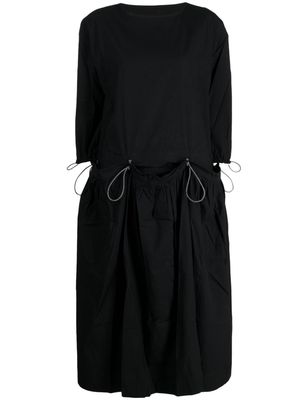 Toogood Roper crinkled-effect drawstring midi dress - Black