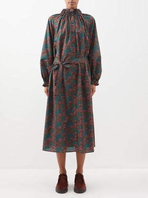 Toogood - The Haberdasher Tana Lawn Liberty-print Dress - Womens - Dark Green Multi
