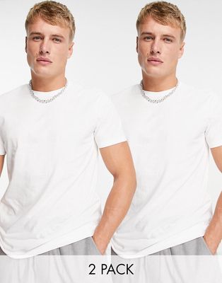 Topman 2 pack classic fit T-shirt in white