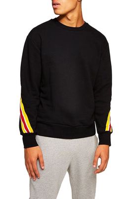 Topman Back Taping Classic Fit Sweatshirt in Black Multi
