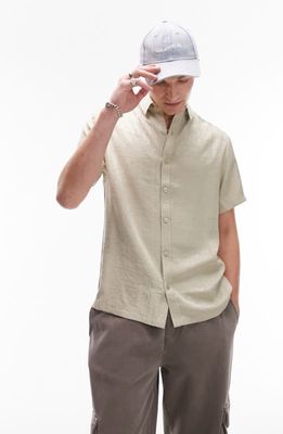 Topman Bandana Jacquard Button-Up Shirt in Stone
