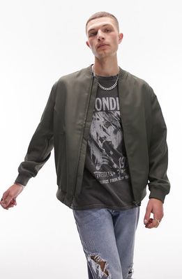 Topman Bomber Jacket in Khaki at Nordstrom, Size Large