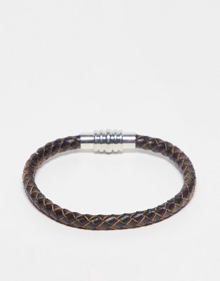 Topman bracelet in brown with silver detail