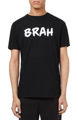 Topman 'Brah' Slim Fit Graphic Crewneck T-Shirt in Black