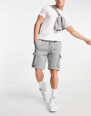 Topman cargo shorts in gray-Grey