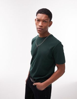 Topman classic fit t-shirt in dark green