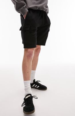Topman Cotton Blend Cargo Shorts in Black