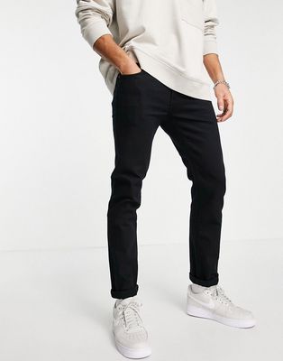 Topman cotton blend stretch slim jeans in black