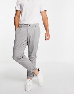 Topman cotton tapered chinos in gray - gray-Grey