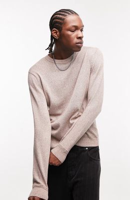 Topman Essential Crewneck Cotton Sweater in Brown