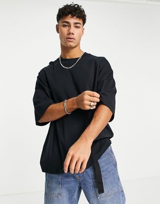 Topman extreme oversized premium T-shirt in black