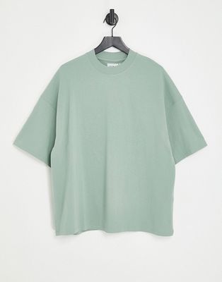 Topman extreme oversized t-shirt in dark sage-Green