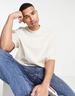 Topman extreme oversized t-shirt in stone - STONE-Neutral