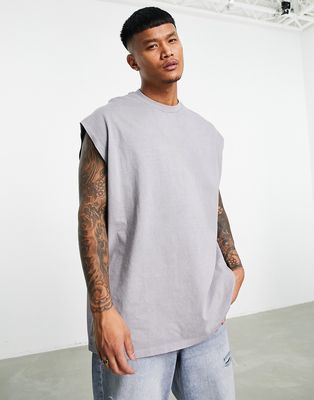 Topman extreme oversized tank top in gray