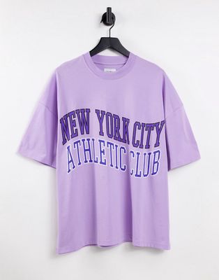 Topman extreme oversized with New York City print in lilac-Purple