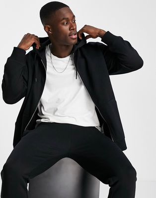 Topman full zip hoodie in black - part of a set