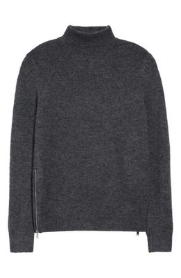 Topman Harlow Ribbed Turtleneck Sweater in Grey