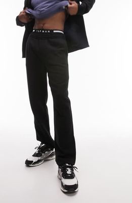 Topman Heavyweight Cotton Sweatpants in Black