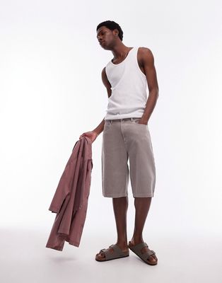 Topman jort shorts in stone-Neutral