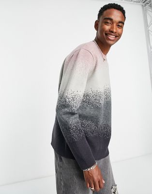 Topman knit sweater with ombre in pink