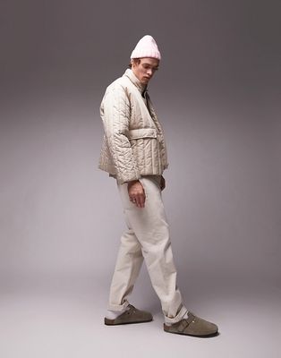 Topman liner jacket in stone-Neutral