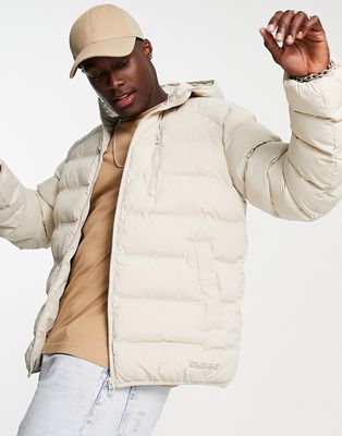 Topman liner jacket with hood in stone-Neutral