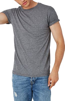 Topman Muscle Fit Roll Sleeve T-Shirt in Grey