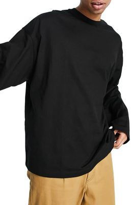 Topman Oversize Long Sleeve T-Shirt in Black