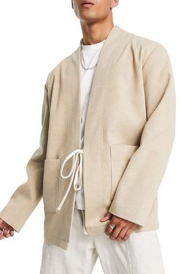 Topman Oversize Twill Coat in White