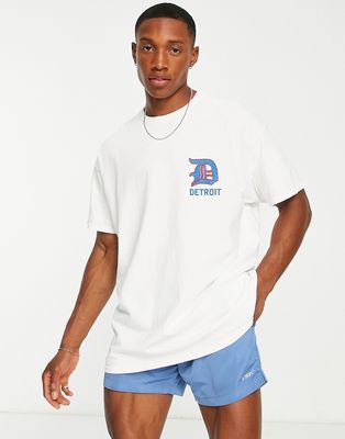 Topman oversized fit t-shirt with Detroit logo in white